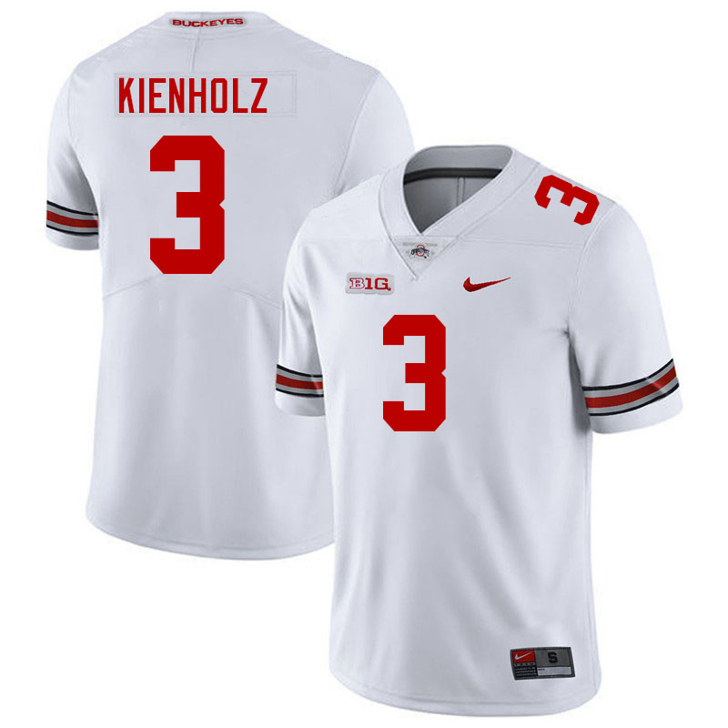 Men #3 Lincoln Kienholz Ohio State Buckeyes College Football Jerseys Stitched-White